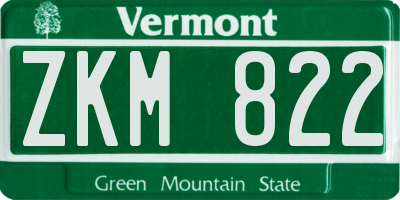 VT license plate ZKM822