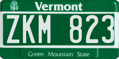 VT license plate ZKM823