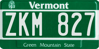 VT license plate ZKM827