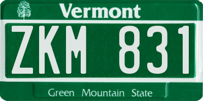 VT license plate ZKM831