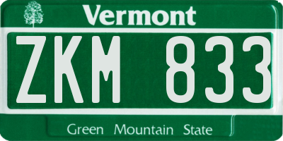 VT license plate ZKM833