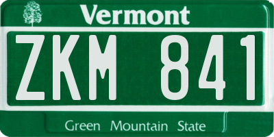 VT license plate ZKM841