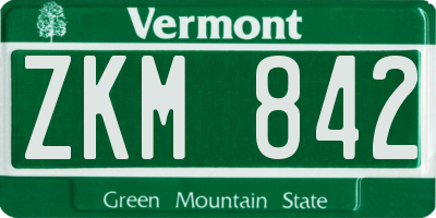 VT license plate ZKM842