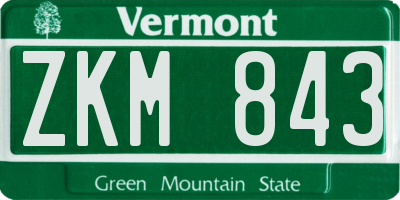 VT license plate ZKM843