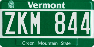 VT license plate ZKM844
