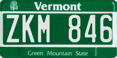 VT license plate ZKM846