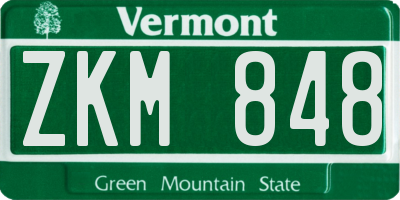 VT license plate ZKM848