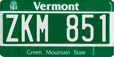 VT license plate ZKM851