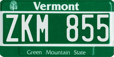 VT license plate ZKM855
