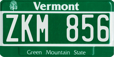 VT license plate ZKM856