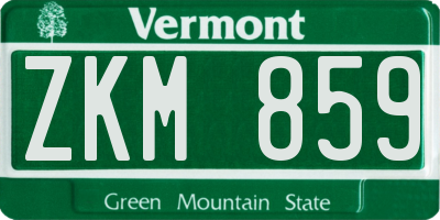 VT license plate ZKM859
