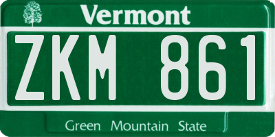 VT license plate ZKM861