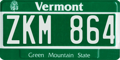 VT license plate ZKM864