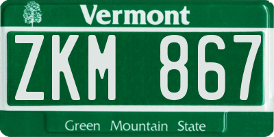 VT license plate ZKM867