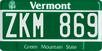 VT license plate ZKM869