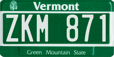 VT license plate ZKM871