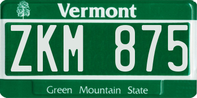 VT license plate ZKM875