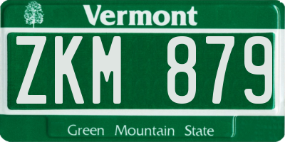 VT license plate ZKM879