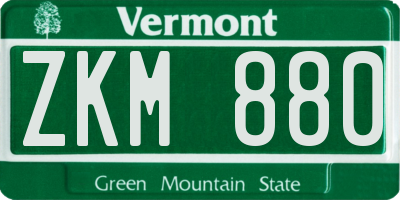 VT license plate ZKM880