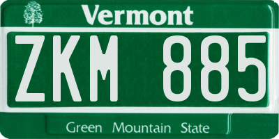 VT license plate ZKM885