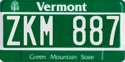 VT license plate ZKM887