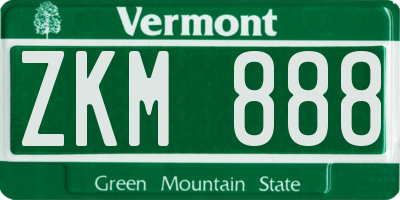VT license plate ZKM888