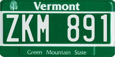 VT license plate ZKM891