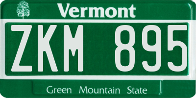 VT license plate ZKM895