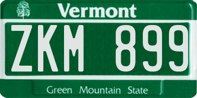 VT license plate ZKM899