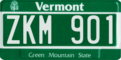 VT license plate ZKM901