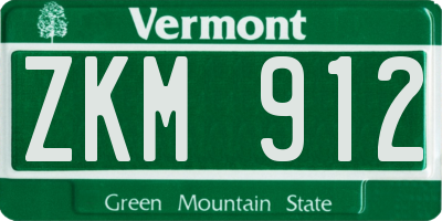 VT license plate ZKM912