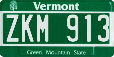 VT license plate ZKM913