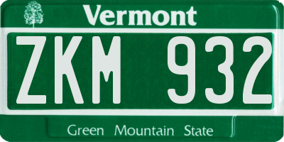 VT license plate ZKM932