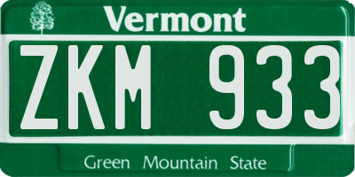 VT license plate ZKM933