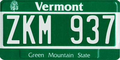 VT license plate ZKM937