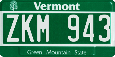 VT license plate ZKM943