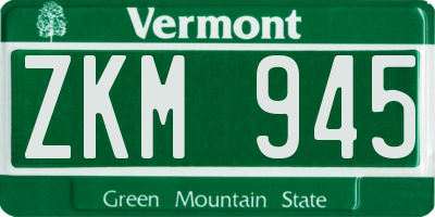 VT license plate ZKM945