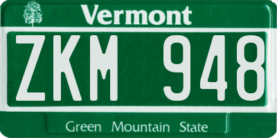 VT license plate ZKM948