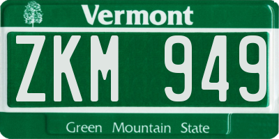 VT license plate ZKM949