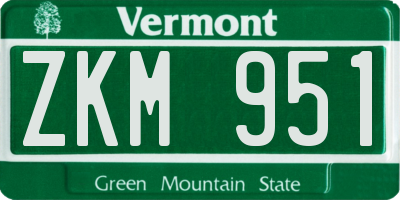 VT license plate ZKM951