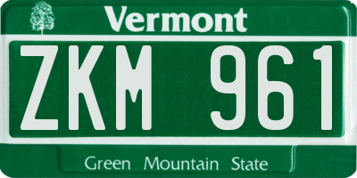 VT license plate ZKM961