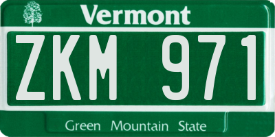 VT license plate ZKM971
