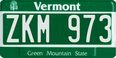 VT license plate ZKM973