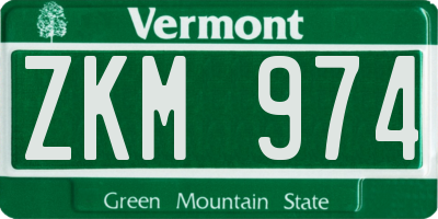 VT license plate ZKM974