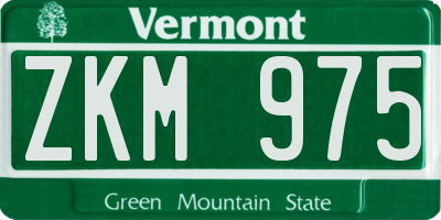 VT license plate ZKM975