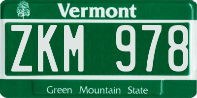 VT license plate ZKM978