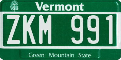 VT license plate ZKM991