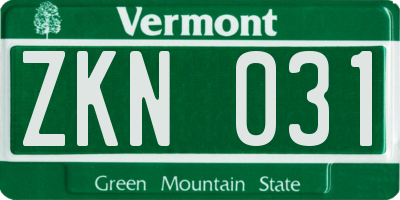 VT license plate ZKN031