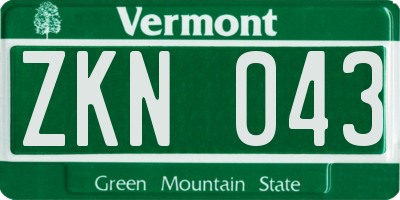 VT license plate ZKN043