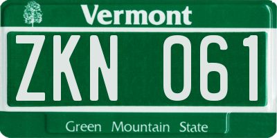 VT license plate ZKN061